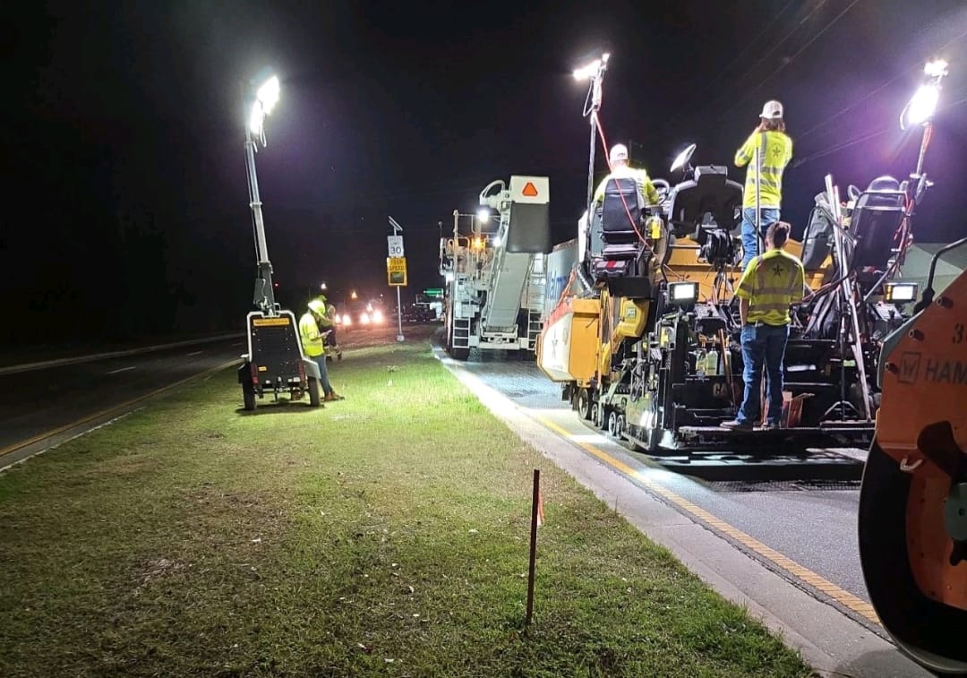 VLJ Construction night paving crew